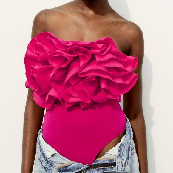 STRAPPY VOLUMINOUS BODYSUIT - Picture 3 of 7